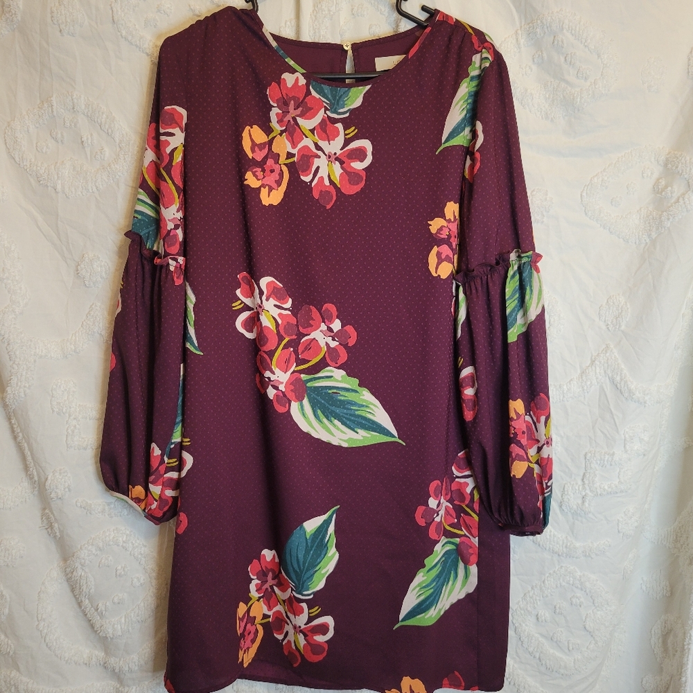 Loft floral tropical print dress